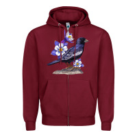 Burgundy Colorado Lark Mountain Bunting Bird Zipper Hoodie - Bettercallsaul