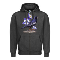 Charcoal Heather Colorado Lark Mountain Bunting Bird Zipper Hoodie - Bettercallsaul