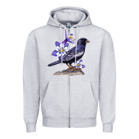 Heather Grey Colorado Lark Mountain Bunting Bird Zipper Hoodie - Bettercallsaul
