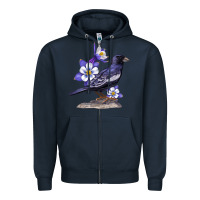 Navy Colorado Lark Mountain Bunting Bird Zipper Hoodie - Bettercallsaul