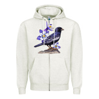 Oatmeal Heather Colorado Lark Mountain Bunting Bird Zipper Hoodie - Bettercallsaul