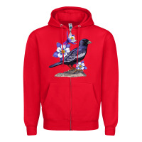 Red Colorado Lark Mountain Bunting Bird Zipper Hoodie - Bettercallsaul