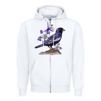 White Colorado Lark Mountain Bunting Bird Zipper Hoodie - Bettercallsaul