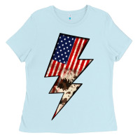 Baby Blue Lightning Bolt Ladies Tee - JahusDesignShop
