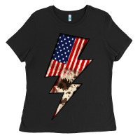 Black Lightning Bolt Ladies Tee - JahusDesignShop