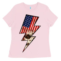 Bubblegum Pink Lightning Bolt Ladies Tee - JahusDesignShop