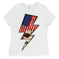 White Lightning Bolt Ladies Tee - JahusDesignShop