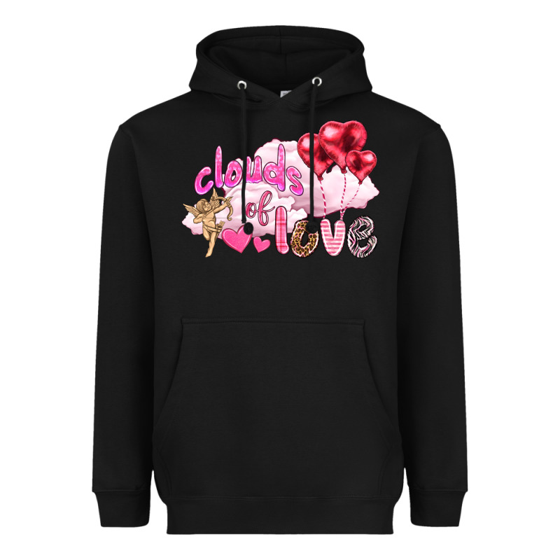Clouds Of Love With Balloons Valentine's Day Heavyweight Hoodie by HowdyJamesFarm | Teevron