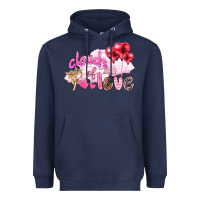 Navy Clouds of love with balloons Valentine's Day Heavyweight Hoodie - HowdyJamesFarm