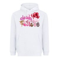 White Clouds of love with balloons Valentine's Day Heavyweight Hoodie - HowdyJamesFarm