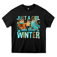 Black just a girl who loves winter Heavy Core Tee - FaDigitalArtStudio