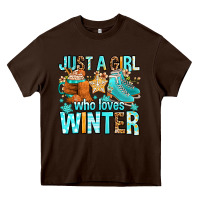Chocolate Brown just a girl who loves winter Heavy Core Tee - FaDigitalArtStudio