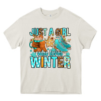 Cream just a girl who loves winter Heavy Core Tee - FaDigitalArtStudio