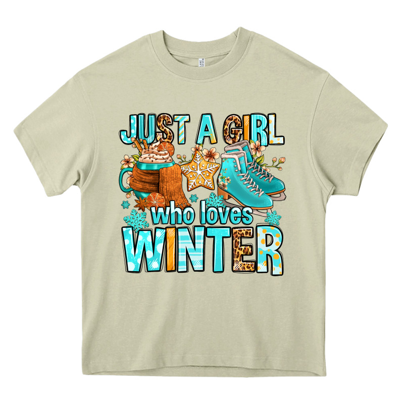 Just A Girl Who Loves Winter Heavy Core Tee by FaDigitalArtStudio | Teevron