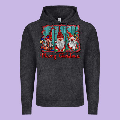 Merry Christmas Gnomes Vintage Hoodie Designed By Barkaloodesign