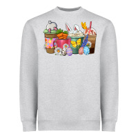 Heather Grey Easter coffee cups Heavyweight Sweatshirt - NancyCooperArtShop