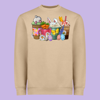 Easter Coffee Cups Heavyweight Sweatshirt Designed By Nancycooperartshop