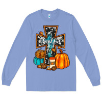 Colony Blue thankful cross Long Sleeve Tee - JahusDesignShop