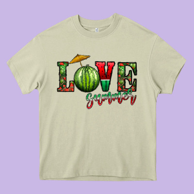 Love Summer Heavy Core Tee Designed By Cowhidedigitalart