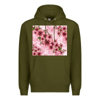 Army Green hibiscus flowers with glitter Premium Hoodie - TumblerDesignByShophia