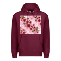 Burgundy hibiscus flowers with glitter Premium Hoodie - TumblerDesignByShophia