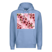 Colony Blue hibiscus flowers with glitter Premium Hoodie - TumblerDesignByShophia