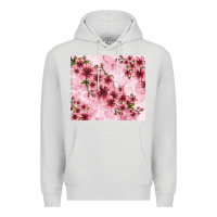 Dove Grey hibiscus flowers with glitter Premium Hoodie - TumblerDesignByShophia