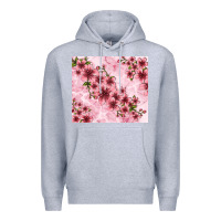 Heather Grey hibiscus flowers with glitter Premium Hoodie - TumblerDesignByShophia