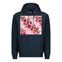 Navy hibiscus flowers with glitter Premium Hoodie - TumblerDesignByShophia