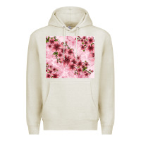 Oatmeal Heather hibiscus flowers with glitter Premium Hoodie - TumblerDesignByShophia