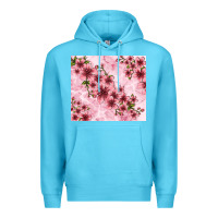 Ocean Blue hibiscus flowers with glitter Premium Hoodie - TumblerDesignByShophia