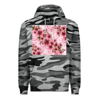 Slate Camo hibiscus flowers with glitter Premium Hoodie - TumblerDesignByShophia