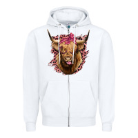 White Highland cow Zipper Hoodie - Bettercallsaul