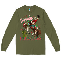 Army Green howdy christmas cowboy santa Long Sleeve Tee - MaliasSmallBusiness