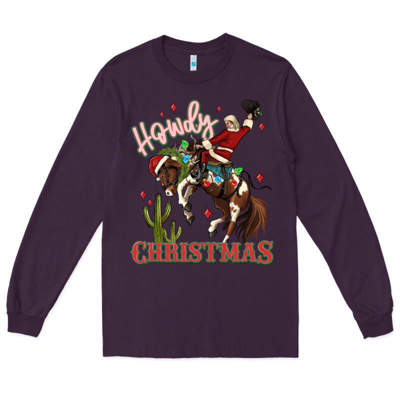 Howdy Christmas Cowboy Santa Long Sleeve Tee by MaliasSmallBusiness | Teevron