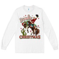 White howdy christmas cowboy santa Long Sleeve Tee - MaliasSmallBusiness