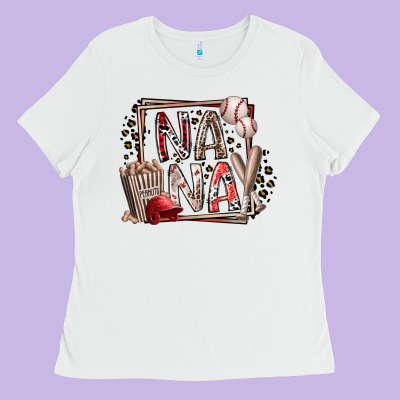 Nana Baseball Ladies Tee Designed By Racoondesign