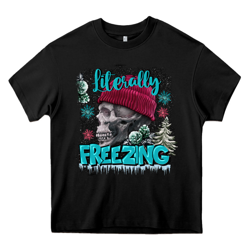Literally Freezing Skull Heavy Core Tee by FaDigitalArtStudio | Teevron