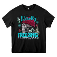 Black literally freezing skull Heavy Core Tee - FaDigitalArtStudio