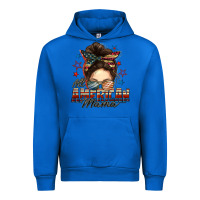 Cobalt All American mama messy bun 4th of july Urban Hoodie - FaDigitalArtStudio