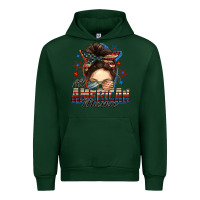 Forest Green All American mama messy bun 4th of july Urban Hoodie - FaDigitalArtStudio