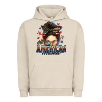 Pigment French Oak All American mama messy bun 4th of july Urban Hoodie - FaDigitalArtStudio