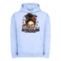 Pigment Grape Ice All American mama messy bun 4th of july Urban Hoodie - FaDigitalArtStudio