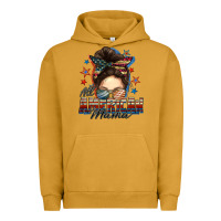 Pigment Peanut Butter All American mama messy bun 4th of july Urban Hoodie - FaDigitalArtStudio