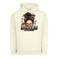 Pigment Pistachio All American mama messy bun 4th of july Urban Hoodie - FaDigitalArtStudio