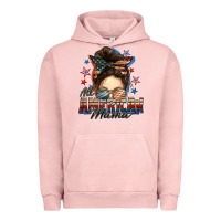 Pigment Salmon All American mama messy bun 4th of july Urban Hoodie - FaDigitalArtStudio