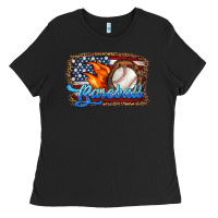 Black western american flag baseball Ladies Tee - HRA Design Shop