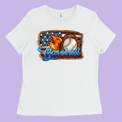 Western American Flag Baseball Ladies Tee Designed By Hra Design Shop