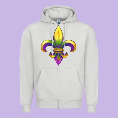 Mardi Gras Zipper Hoodie Designed By Ranaportraitstore