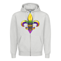Dove Grey mardi gras Zipper Hoodie - RanaPortraitStore